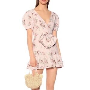 LoveShackFancy Lena dress in pink canopy blush floral print